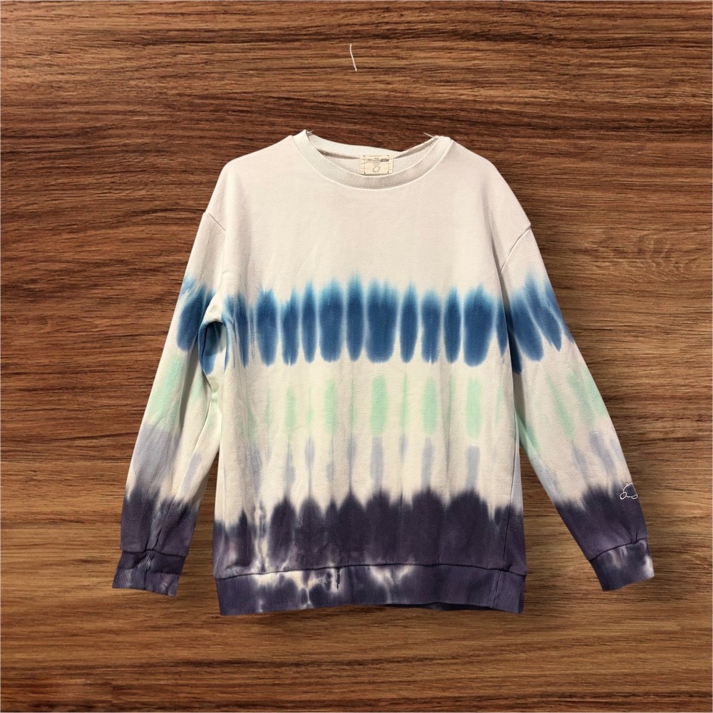 Shelly Cove Turtle Sweatshirt Small Tie Dye Coastal Beach Crewneck Logo